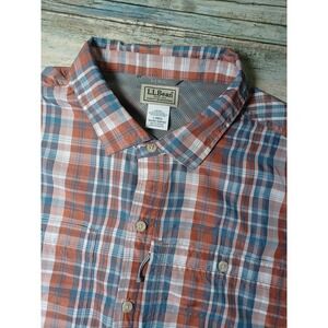 L.L. Bean Men's Plaid Long Sleeve Button-Up Shirt Size Large Regular